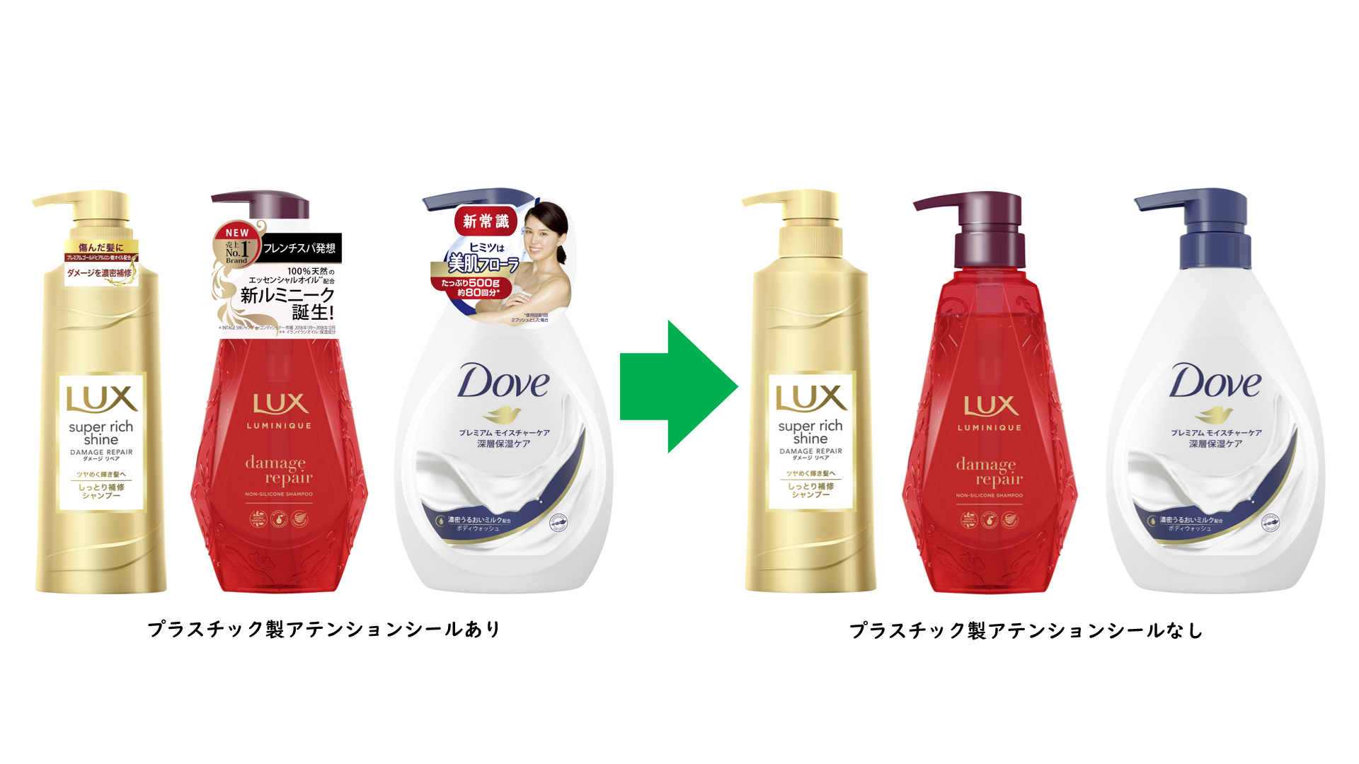 ユニリーバ・ジャパン、プラスチック製アテンションシールの廃止を推進