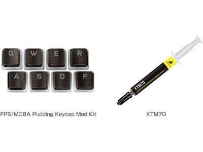 CORSAIR社製、FPS/MOBA用キーキャップセット「FPS/MOBA Pudding Keycap Mod Kit」、熱伝導効果に優れた低粘度のサーマルグリス「XTM70」を発表