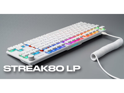 Fnatic Gear社製、高さを抑えたロープロファイル仕様のテンキーレスゲーミングキーボード「STREAK80 LP WHITE US」を発表