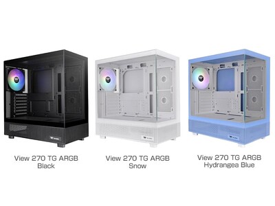 ピラーレスデザインを採用したミドルタワー型PCケース、Thermaltake社製「View 270 TG ARGB」シリーズを発表