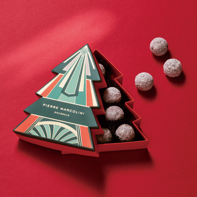 【ピエール マルコリーニ】ツリー型ボックスに入ったトリュフ シャンパーニュなど、ホリデーコレクション第二弾を12月1日(月)より発売