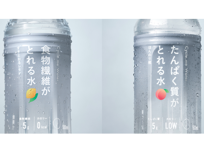 Cycle.me「たんぱく質がとれる水」「食物繊維がとれる水」、ロフトで販売開始。