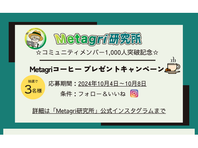 Metagri研究所、コミュニティ参加者1,000人突破記念！