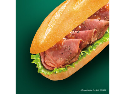 ドトールでご褒美！「トリュフ香る ミラノサンド 炭火焼きローストビーフ」3種「抹茶キャラメルラテ」「ナッツ香るダブルチョコレートケーキ」等 11月27日発売