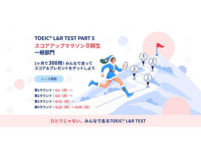 5,000人以上が挑戦したTOEIC(R) L&R TEST PART 5対策イベントが再登場。Santaアルク「スコアアップマラソン 0期生」を6月1日より開催