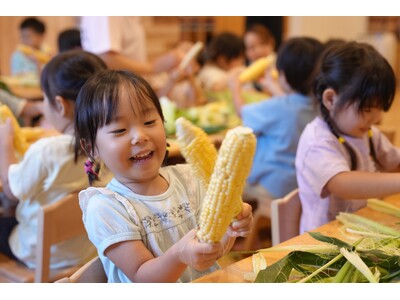 【開催レポート】猛暑で品薄の夏野菜　捨てるところなくおいしくいただく　すくすくOisix 保育園で規格外のとうもろこしを使った食育プログラム初実施