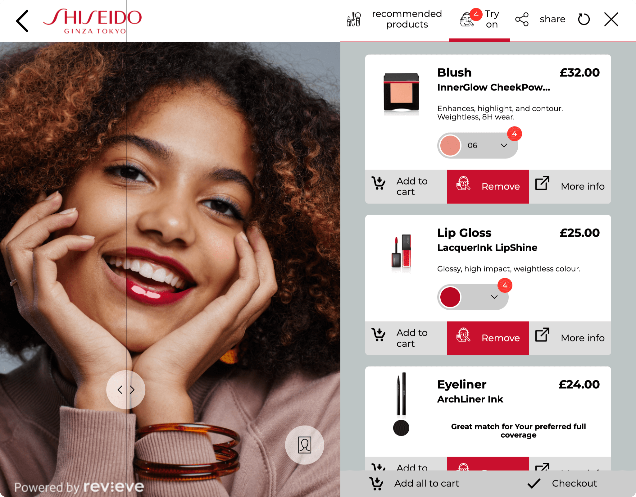 AIビューティープラットフォーム企業Revieveが「SHISEIDO」に対してデジタルメイクアップ領域のサービス提供を開始