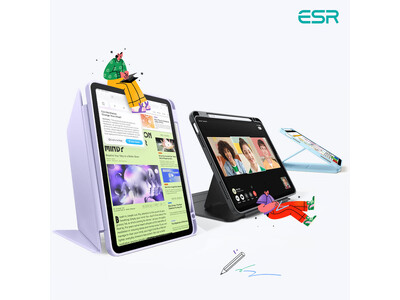 ESR、膝上でも安定感抜群！マグネット式スタンド付きiPad Air M3 / iPad A16 対応ケース発売