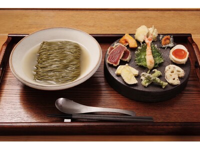 関西初「天ぷらラーメン専門店」葵洛-KIRAKU-が5月7日祇園に開業 宇治抹茶麺と九種天ぷらの新体験