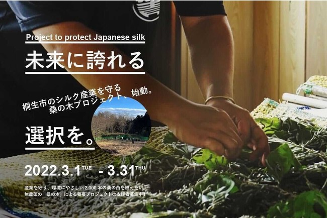 【「国産シルクを守る」クラウドファンディング第2弾】自社養蚕に必須の「桑の木」の苗を植えるプロジェクトを3月1日よりREADYFORにて開始