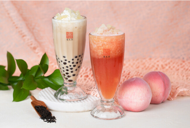 台湾カフェ「春水堂（チュンスイタン）」桃たっぷり！『タピオカ白桃ミルクティー』『白桃ベリージャスミンティー』を4/26(水)から季節限定販売