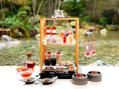 【尼崎・楽書院】広大な日本庭園と水音に包まれる別世界。春限定「苺と桜花のアフタヌーンティー」で心を整える特別なひとときを。