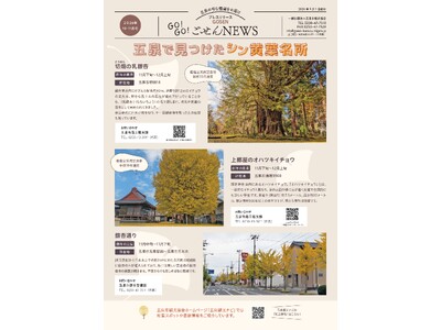 幹周り12mの"乳銀杏"や、9年ぶり復活の「ぎんなん祭り」。県天然記念物の巨木めぐりから、栗・さといもなど旬を味わうイベントまで! 「GO！GO！ごせんNEWS」2026年10・11月号を発行