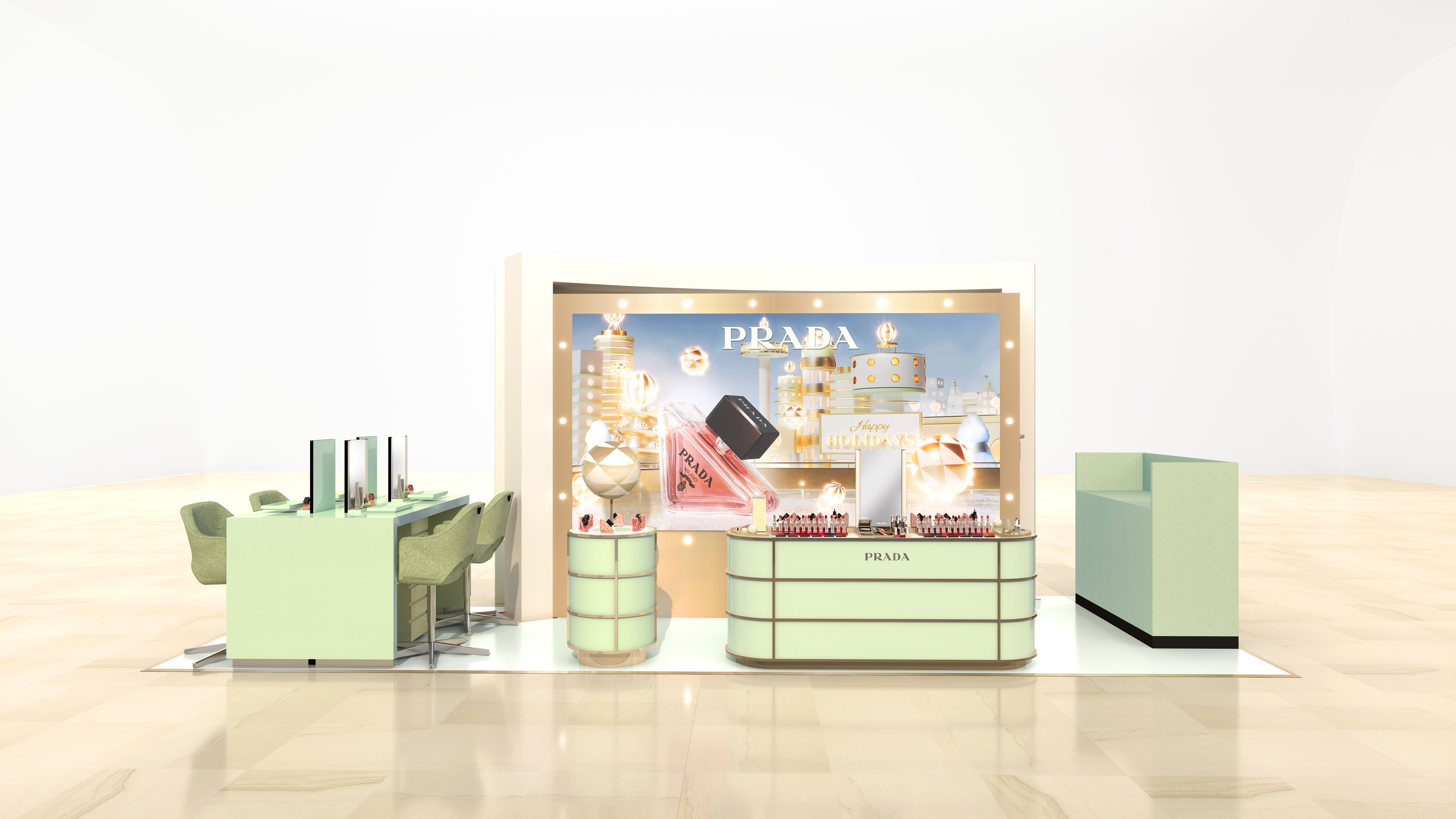 ＜プラダ ビューティ＞阪急うめだ本店に期間限定「PRADA LAND ホリデー ポップアップ イベント」をオープン