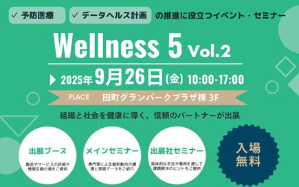 「Wellness 5 Vol.2 2025」（ウェルネス ファイブ 2025）開催決定