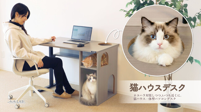 猫といっしょにPC作業できる「猫ハウスデスク」発売。"おひざアクセスゲート"など、4つの【にゃんギミック】を搭載