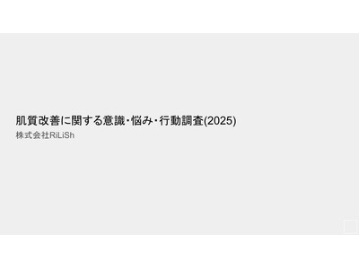 【調査レポート】株式会社RiLiSh、「肌質改善に関する意識・悩み・行動調査（2025）」を発表