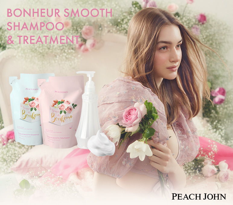 ボディのパーツケアアイテムを取り扱うPEACH JOHN BEAUTYから、シャンプー＆トリートメントが発売！一瞬で恋に落ちる様な、甘く濃密な、至福の香り。