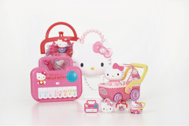 ロングセラー「ムラオカ」のおもちゃが手のひらサイズに。 『ハローキティ かわいいおもちゃ ミニチュアチャーム』 2026年8月中旬 発売予定 