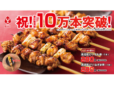 【三代目 鳥メロ】名物「清流若どり もも串」「清流若どり ねぎま串」が、7月の値下げ実施後1ヶ月あまりで...
