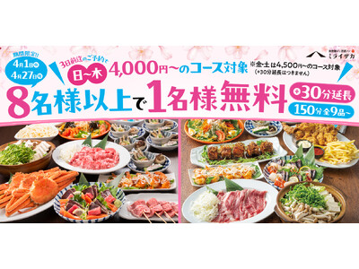 【ミライザカ】新生活応援キャンペーン！新生活のスタートをミライザカでお得に！もっと楽しく！！