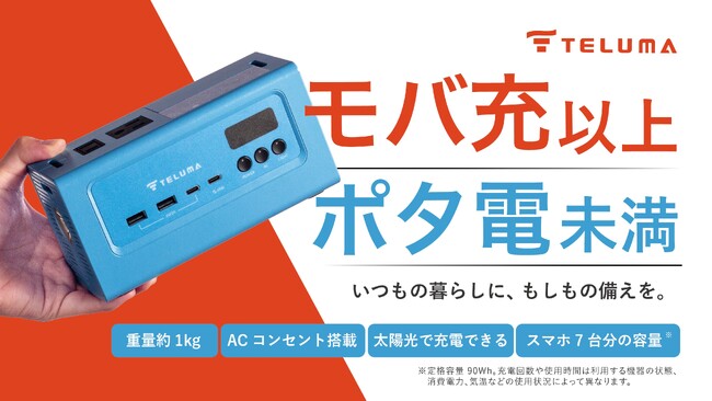 G&ECO�̐V�����h�Ѓu�����h�uTELUMA�v�̑��e�v���_�N�g�uTELUMA Battery�v���uMakuake�v�ɂ�9/30����s�����J�n�I