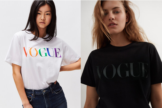 「VOGUE Collection」の定番Tシャツに新色、ポップなカラフルロゴの白シャツとシックな同色系ロゴのブラックTシャツの2型が登場！人気の完売カラーも再入荷。のメイン画像