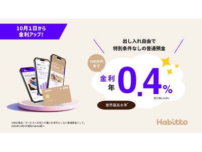 Habittoが金利を0.1%引き上げ0.4%に