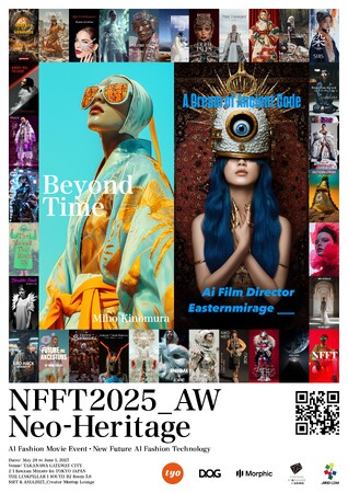 いよいよ開幕 ! 5/28~6/1高輪ゲートウェイシティ　『NFFT2025_AW Neo-Heritage』 AI Fashion Movie 展　AI Creator 32名の最新AI 映像公開