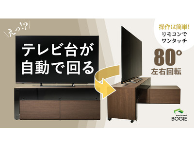 「アナタノ方にテレビが向く自動回転テレビ台　BOGIE」をMakuakeにて先行販売開始