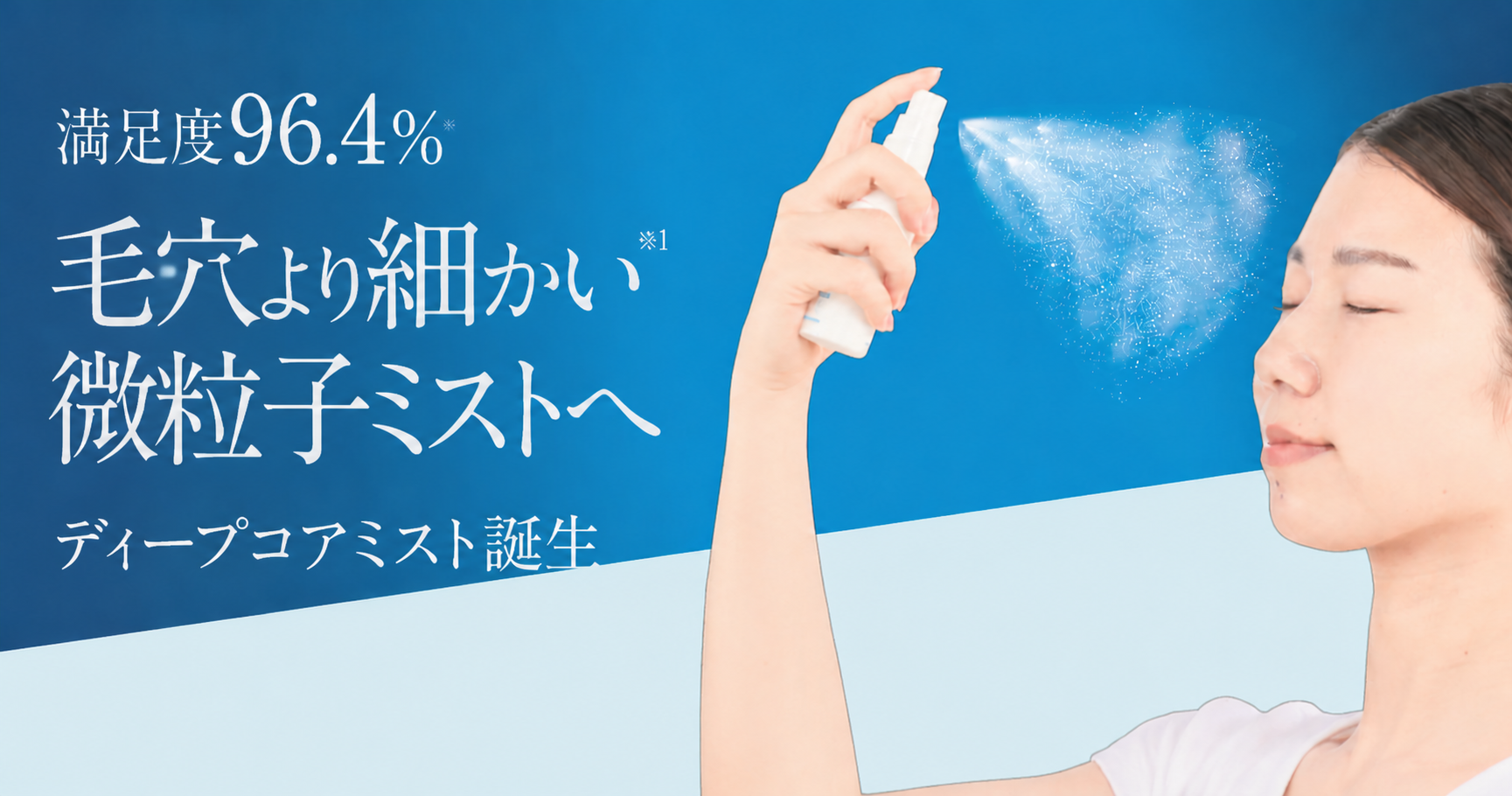 満足度96.4％*！！アクナル「デイミスト」が“毛穴より細かい*¹”微粒子ミスト採用の「ディープコアミスト」として生まれ変わる