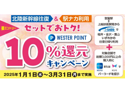 北陸の駅ナカ施設のご利用で、おトクにWESTERポイントがもらえる！2つのキャンペーンを実施します