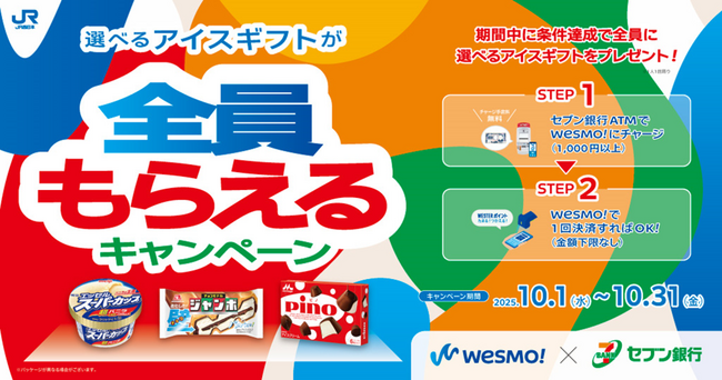全員もれなくアイスギフトがもらえる！Wesmo!＆セブン銀行キャンペーン開催！！