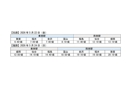北陸～東北が乗り換えなし！団体専用臨時列車「つながる東北」号・「つながる北陸」号を運転します