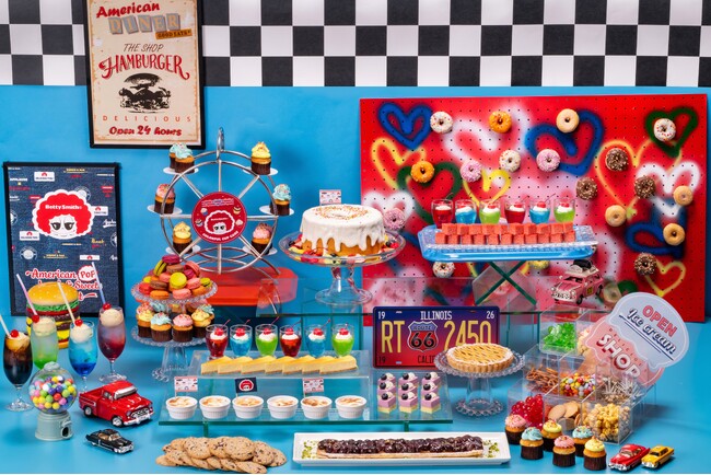 【ホテルグランヴィア岡山】岡山県のジーンズメーカー「ベティスミス」による装飾協力『AMERICAN POP LUNCH & SWEETS BUFFET』開催