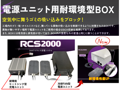ワイヤレス充電システム　2kW電源ユニット用耐環境BOX新登場!!