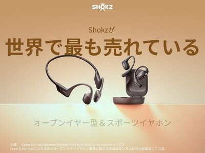 革新的なリスニング体験を提供する「Shokz」2023年に最も売れたオープンイヤー型イヤホンとスポーツイヤホンに認定！