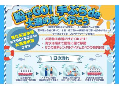 持ち物は水着だけでOK！「船でGo 手ぶらde大瀬海水浴プラン」2025年も開催決定！【千鳥観光汽船】