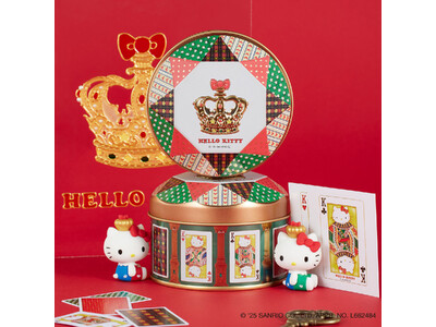 王冠ハローキティのフィギュア入り、ガラス絵で描いた『ハローキティのトランプ缶』新発売。伊勢丹新宿店×サン...