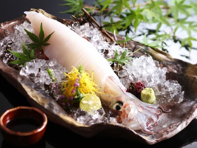 兵庫・湯村温泉「湧泉の宿ゆあむ」、夏の味覚・白イカ姿造り付プランを販売【2025年6月13日～9月4日】