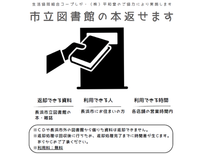 【平和堂】長浜市立図書館の返却ポストを平和堂店舗に設置