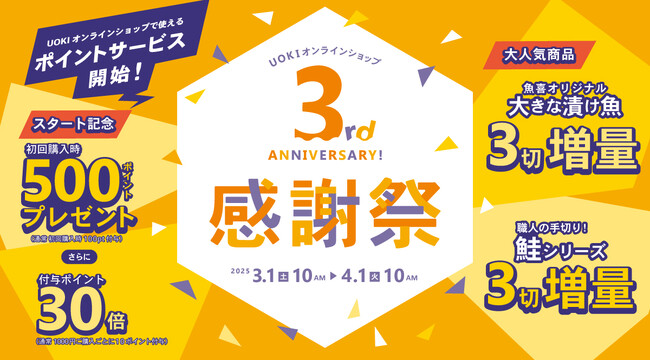 【3rd ANNIVERSARY】UOKIオンラインショップ3周年感謝セールを開催！