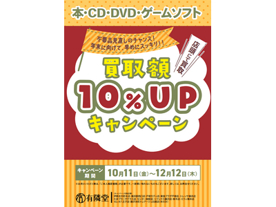 本やゲームを売るなら今！有隣堂で年末前の買取金額10%UPキャンペーン！