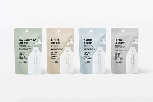 無印良品　水で薄めてつくる住居用の「希釈洗剤」を新発売