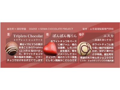 清和学園高校の生徒が「清和チョコレートプロジェクト2024」で越生町の名産品を使ったチョコレートを開発・...