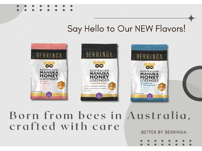 Australian Honey BERRINGA（ベリンガ）、大人気 MGO900  マヌカハニーのど飴（ローゼンジ） に「ブルーベリー＆シナモン」「ジンジャー＆レモン」新フレーバーが新登場