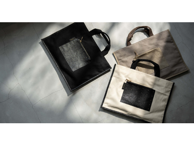 【HAYNI】上品なゴールドドットのデザインが新登場。本革ポケットをあしらった「多機能キャンバスバッグ」6/24より発売開始。