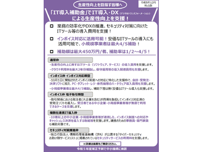 【最大450万円補助】事業者のITツール導入を支援する補助金に対するITツールベンダーの事業計画書に関する無償相談窓口をカスタマークラウドがAMSが共同で開設。