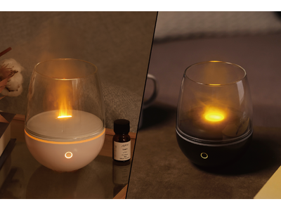 1台で2つの癒し体験。炎のゆらぎと霧の漂いが生む２種類の演出で、ムードに合わせて表情を変える「Aromist Glass（アロミスト グラス）」新発売