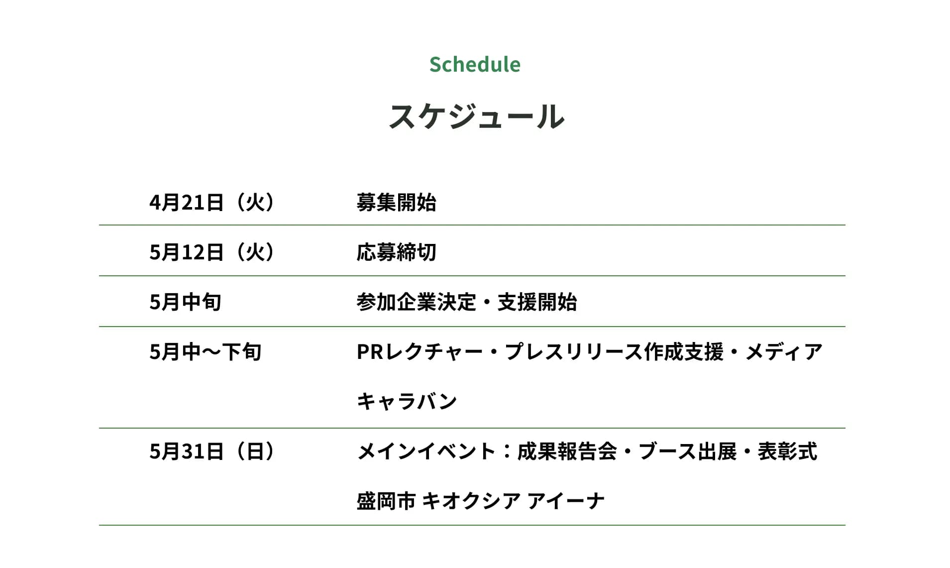 スケジュール
